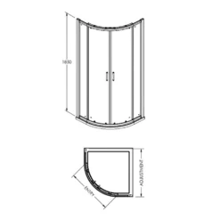 Harbour I5 5mm Quadrant Shower Enclosure - 900mm 15 Harbour I5 5mm Quadrant Shower Enclosure - 900mm -TAP WAREHOUSE Shop harbour i5 quadrant shower enclosure technical drawing