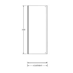 Harbour I5 5mm Bi-Fold Shower Door 900mm & Side Panel 800mm -TAP WAREHOUSE Shop harbour i5 shower side panel technical drawing 1