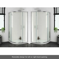 Harbour I6 1000x800 Single Door Quadrant Shower Enclosure - 6mm Glass -TAP WAREHOUSE Shop harbour i6 easy clean quadrant enclosure left hand opening lifestyle
