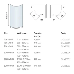 Harbour I6 1000x800 Single Door Quadrant Shower Enclosure - 6mm Glass -TAP WAREHOUSE Shop harbour i6 single door enclosure size options tech