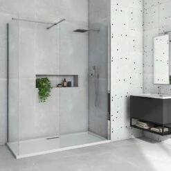 Harbour I8 8mm 2m Tall Wetroom 2 Panel Pack - 1200mm X 1000mm 9 Harbour I8 8mm 2m Tall Wetroom 2 Panel Pack - 1200mm X 1000mm -TAP WAREHOUSE Shop harbour i8 8mm 2m tall easy clean wetroom 2 panel pack primary lifestyle