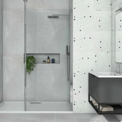 Harbour I8 8mm 2m Tall Easy Clean 700mm Wetroom Panel & Vertical Ceiling Post 8 Harbour I8 8mm 2m Tall Easy Clean 700mm Wetroom Panel & Vertical Ceiling Post -TAP WAREHOUSE Shop harbour i8 8mm 2m tall easy clean wetroom panel vertical ceiling post lifestyle2