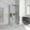 Harbour I8 Easy Clean 8mm Hinged Shower Door 700m & Side Panel 760mm -TAP WAREHOUSE Shop harbour i8 8mm square enclosure hinged door primary lifestyle