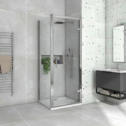 Harbour I8 Easy Clean 8mm Hinged Shower Door 700m & Side Panel 760mm