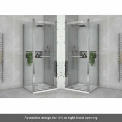 Harbour I8 Easy Clean Infold 8mm 760mm Shower Door & 700mm Side Panel 15 Harbour I8 Easy Clean Infold 8mm 760mm Shower Door & 700mm Side Panel -TAP WAREHOUSE Shop harbour i8 8mm square enclosure infold revesible door lifestyle