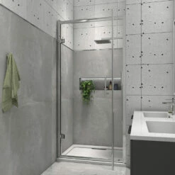 Harbour I8 Easy Clean 8mm Hinged Shower Door 700m & Side Panel 760mm -TAP WAREHOUSE Shop harbour i8 easy clean 8mm hinged shower door lifestyle2