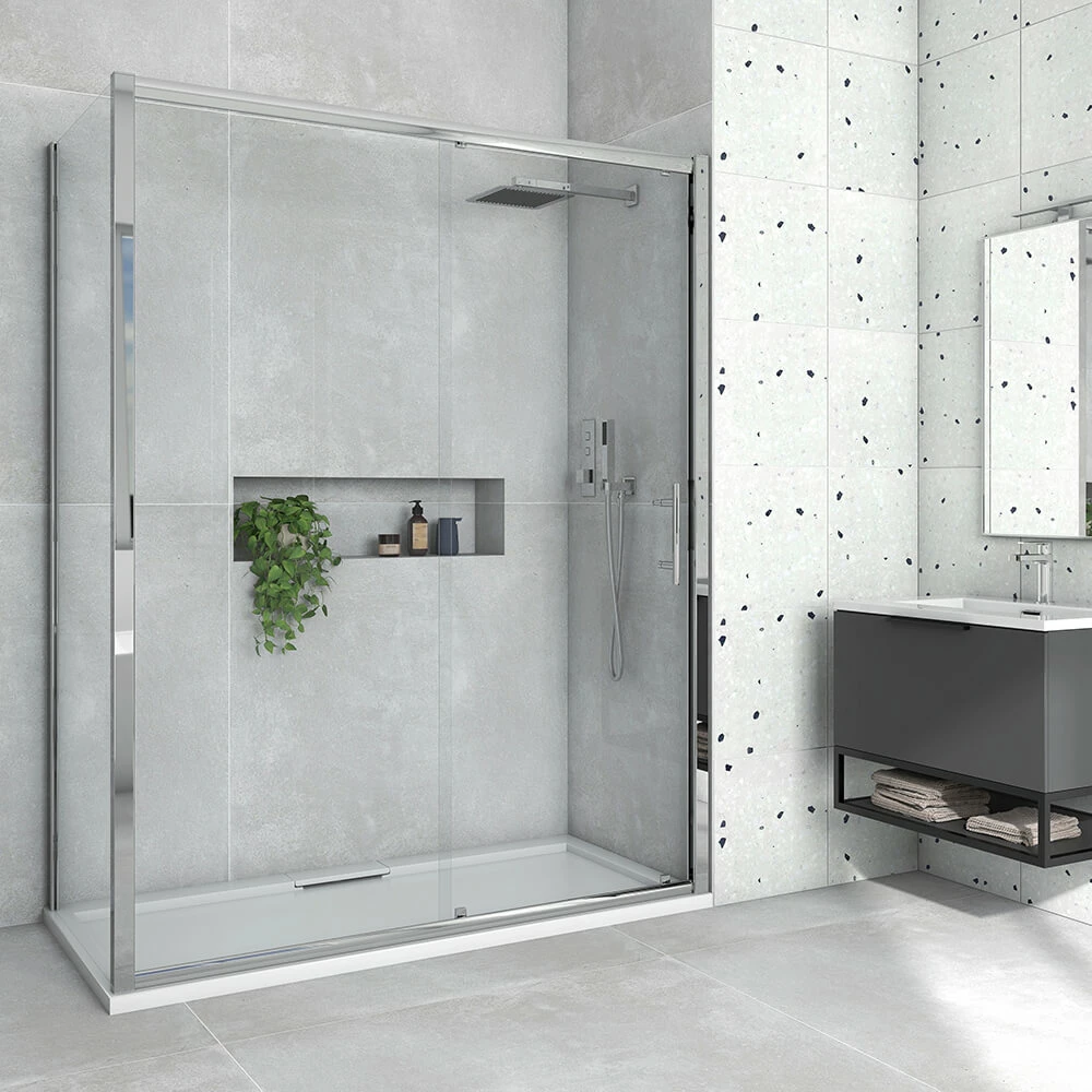 Harbour I8 Easy Clean 8mm Sliding 1000mm Shower Door & 760mm Side Panel 4 Harbour I8 Easy Clean 8mm Sliding 1000mm Shower Door & 760mm Side Panel - Image 2