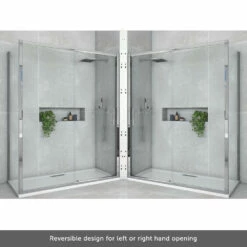 Harbour I8 Easy Clean 8mm Sliding 1000mm Shower Door & 760mm Side Panel 21 Harbour I8 Easy Clean 8mm Sliding 1000mm Shower Door & 760mm Side Panel -TAP WAREHOUSE Shop harbour i8 easy clean 8mm sliding shower door optional side panel reversible lifestyle
