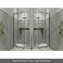 Harbour I8 Easy Clean Infold 8mm 760mm Shower Door & 700mm Side Panel 16 Harbour I8 Easy Clean Infold 8mm 760mm Shower Door & 700mm Side Panel -TAP WAREHOUSE Shop harbour i8 easy clean infold 8mm shower door reversible lifestyle