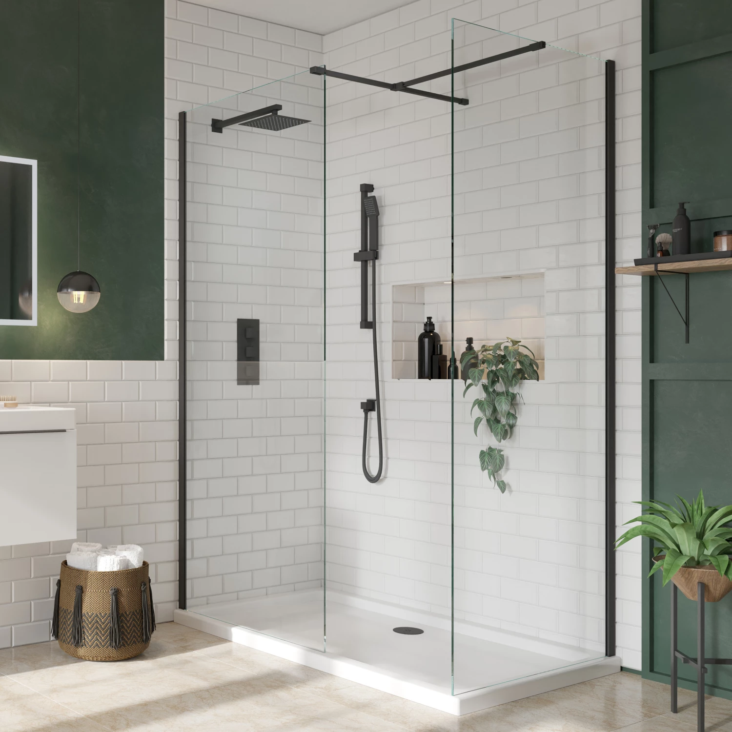 Harbour I8 Matt Black Framed Easy Clean 8mm Walk In Shower Enclosure - 800mm Front Panel & 800mm End Panel 3 Harbour I8 Matt Black Framed Easy Clean 8mm Walk In Shower Enclosure - 800mm Front Panel & 800mm End Panel