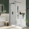 Harbour I8 Matt Black 8mm Walk In Front/Side Panel - 900mm 1 Harbour I8 Matt Black 8mm Walk In Front/Side Panel - 900mm -TAP WAREHOUSE Shop harbour i8 matt black wetroom panel lifestyle