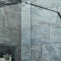 Harbour I8 700 8mm 2m Tall Easy Clean Wetroom Panel -TAP WAREHOUSE Shop harbour i8 wetroom panel brace arm 8mm glass