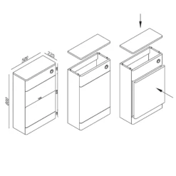 Harbour Identity 500mm Back To Wall Toilet Unit - Wolf Grey -TAP WAREHOUSE Shop harbour identity back to wall toilet unit tech drawing