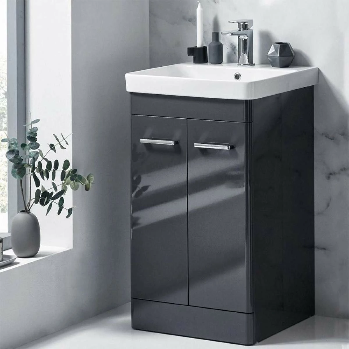 Harbour Identity 500mm Floorstanding Vanity Unit & Basin - Wolf Grey 3 Harbour Identity 500mm Floorstanding Vanity Unit & Basin - Wolf Grey