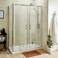 Harbour Primrose Easy Clean 6mm Double Sliding 1400mm Shower Door & 900mm Side Panel