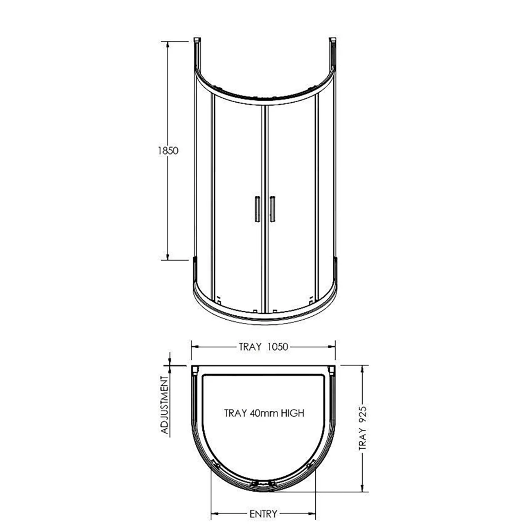 Harbour Primrose 1050mm D Shape Double Door Enclosure 9 Harbour Primrose 1050mm D Shape Double Door Enclosure - Image 7