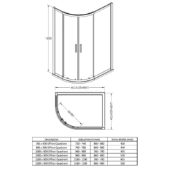 Harbour Primrose 6mm Offset Quadrant - 1200 X 800mm -TAP WAREHOUSE Shop harbour primrose offset quadrant shower technical