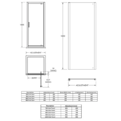 Harbour Primrose 6mm Pivot Shower Door - 900mm 11 Harbour Primrose 6mm Pivot Shower Door - 900mm -TAP WAREHOUSE Shop harbour primrose pivot shower door side panel tech