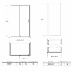 Harbour Primrose 6mm Single Matt Black Sliding Shower Door 1200mm & 800mm Side Panel 23 Harbour Primrose 6mm Single Matt Black Sliding Shower Door 1200mm & 800mm Side Panel -TAP WAREHOUSE Shop harbour primrose sliding shower door tech drawing