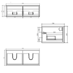 Harbour Scene 1200mm Wall Mounted Countertop Vanity Unit - Black/Concrete 9 Harbour Scene 1200mm Wall Mounted Countertop Vanity Unit - Black/Concrete -TAP WAREHOUSE Shop harbour scene 1200mm wall vanity unit tech 1