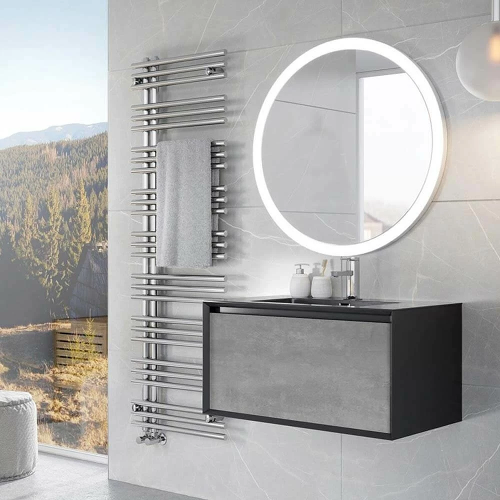 Harbour Scene 750mm Wall Mounted Vanity Unit & Basin - Black/Concrete 3 Harbour Scene 750mm Wall Mounted Vanity Unit & Basin - Black/Concrete