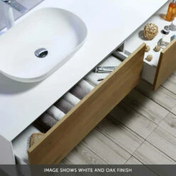 Harbour Scene 1200mm Wall Mounted Countertop Vanity Unit - Black/Concrete 8 Harbour Scene 1200mm Wall Mounted Countertop Vanity Unit - Black/Concrete -TAP WAREHOUSE Shop harbour scene double drawer unit gloss white oak banner