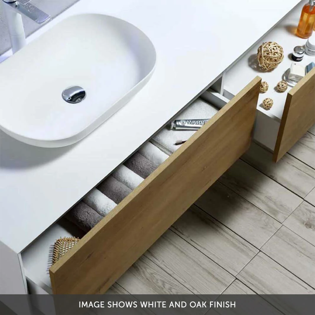 Harbour Scene 1200mm Wall Mounted Countertop Vanity Unit - Black/Concrete 5 Harbour Scene 1200mm Wall Mounted Countertop Vanity Unit - Black/Concrete - Image 3