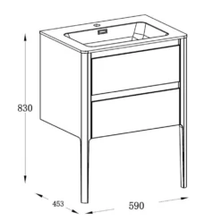 Harbour Serenity 590mm Floorstanding Vanity Unit & Basin - Gloss White -TAP WAREHOUSE Shop harbour serenity 590 floor basin unit gloss tech