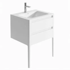 Harbour Serenity 590mm Floorstanding Vanity Unit & Basin - Gloss White -TAP WAREHOUSE Shop harbour serenity double drawer unit gloss white
