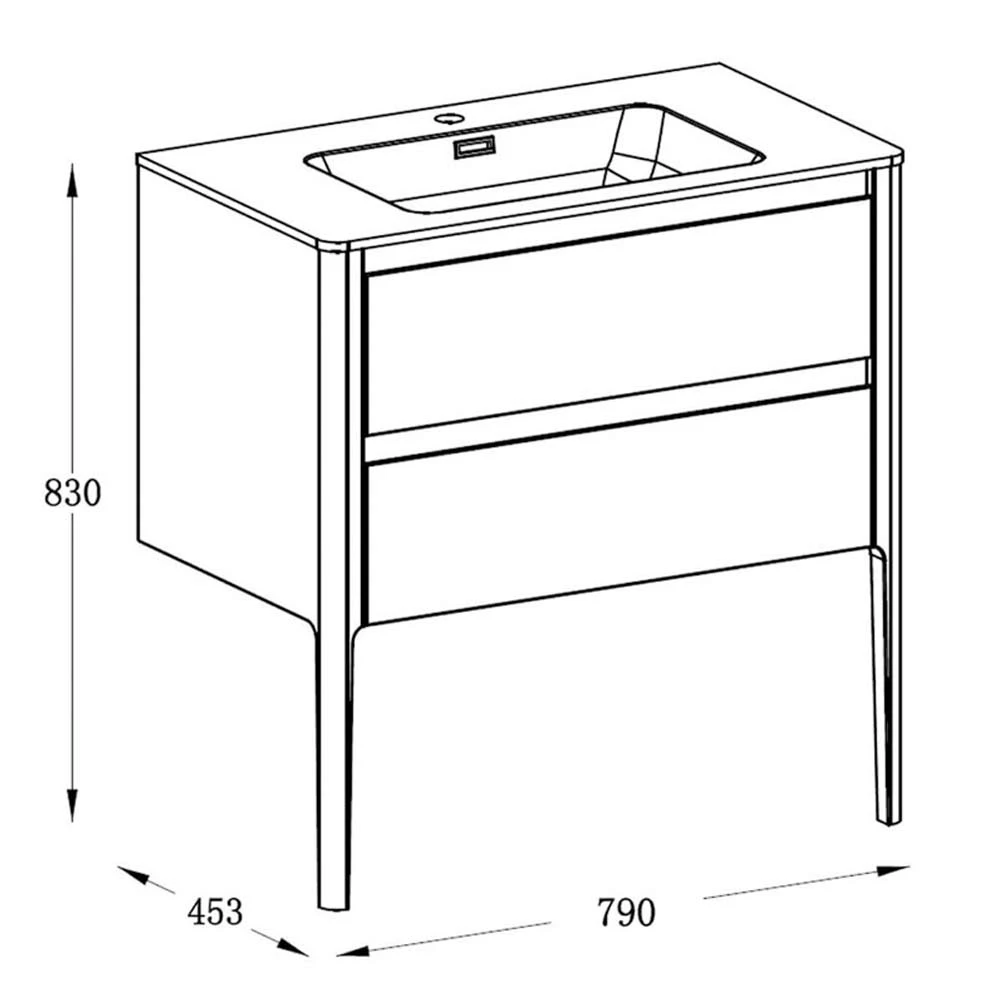 Harbour Serenity 790mm Floorstanding Vanity Unit & Basin - Gloss White 5 Harbour Serenity 790mm Floorstanding Vanity Unit & Basin - Gloss White - Image 3
