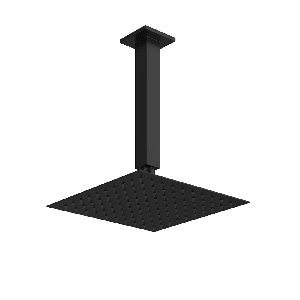 Harbour Status Concealed Shower Valve, Fixed Ceiling Mounted 300mm Head & Slide Rail Kit - Matt Black 7 Harbour Status Concealed Shower Valve, Fixed Ceiling Mounted 300mm Head & Slide Rail Kit - Matt Black - Image 5