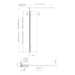 Vellamo City 8mm Matt Black Easy Clean Walk In Panel & Hinged Return - 1100mm 33 Vellamo City 8mm Matt Black Easy Clean Walk In Panel & Hinged Return - 1100mm -TAP WAREHOUSE Shop harbour status 300mm hinged return screen technical drawing