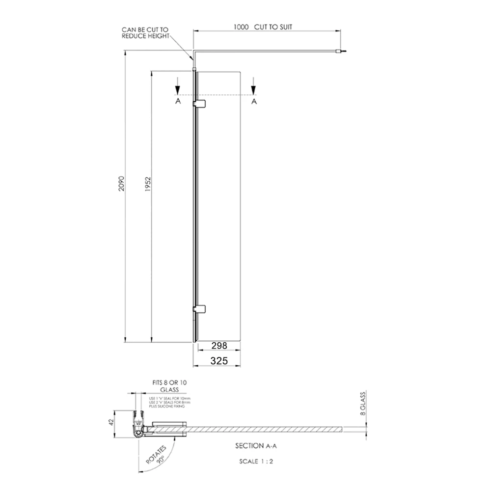 Harbour Alchemy 8mm Easy Clean Walk In Panel & Hinged Return - 900mm 20 Harbour Alchemy 8mm Easy Clean Walk In Panel & Hinged Return - 900mm - Image 18