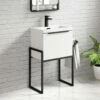 Harbour Status 500mm Wall Hung Vanity Unit & Basin - Gloss White With Matt Black Frame 1 Harbour Status 500mm Wall Hung Vanity Unit & Basin - Gloss White With Matt Black Frame -TAP WAREHOUSE Shop harbour status 500 wall vanity unit black frame