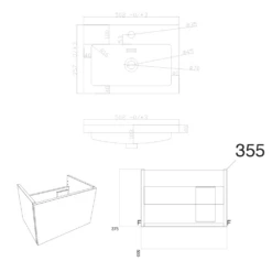 Harbour Status 500mm Wall Hung Vanity Unit & Basin - Gloss White With Matt Black Handle -TAP WAREHOUSE Shop harbour status 500mm wall unit basin handle tech