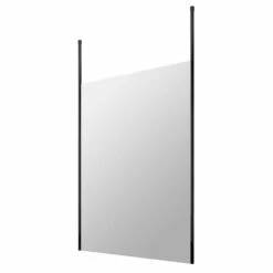 Vellamo City 8mm Matt Black Easy Clean Walk In Panel & Two Ceiling Posts - 800mm -TAP WAREHOUSE Shop harbour status 8mm matt black wetroom screen ceiling posts 1400mm cutout