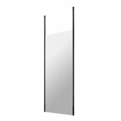 Vellamo City 8mm Matt Black Easy Clean Walk In Panel & Two Ceiling Posts - 800mm -TAP WAREHOUSE Shop harbour status 8mm matt black wetroom screen ceiling posts 700mm 800mm cutout