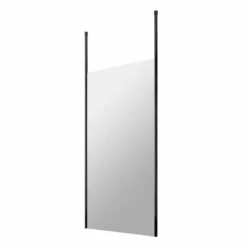 Vellamo City 8mm Matt Black Easy Clean Walk In Panel & Two Ceiling Posts - 800mm -TAP WAREHOUSE Shop harbour status 8mm matt black wetroom screen ceiling posts 900mm 1000mm 1100mm cutout