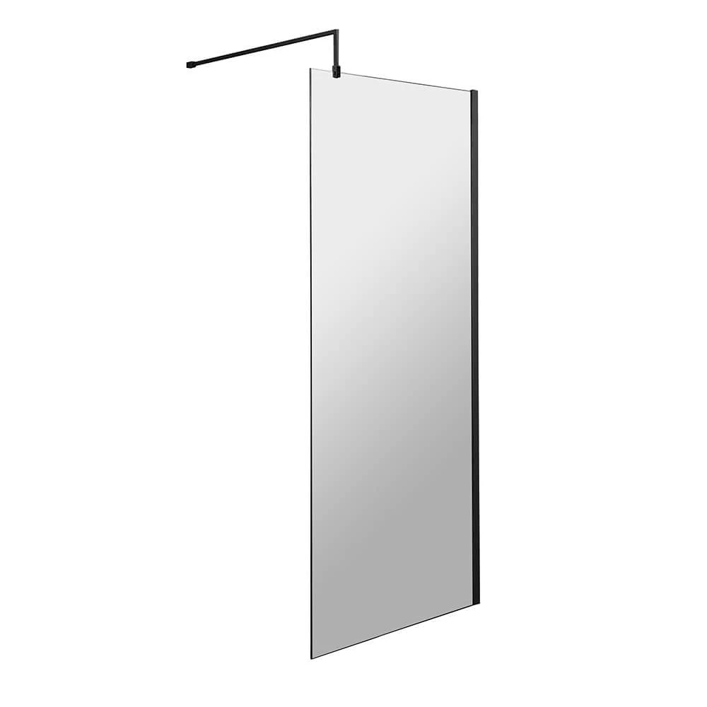 Vellamo City 8mm Matt Black Easy Clean Walk In Shower Panel - 1100mm 4 Vellamo City 8mm Matt Black Easy Clean Walk In Shower Panel - 1100mm - Image 2