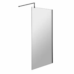Vellamo City 8mm Matt Black Easy Clean Walk In 2 Panel Pack - 900 & 700mm -TAP WAREHOUSE Shop harbour status 8mm matt black wetroom screen support arm 900mm 1000mm 1100mm cutout
