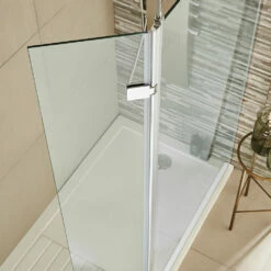 Harbour Alchemy 8mm Easy Clean Walk In Panel & Hinged Return - 900mm 22 Harbour Alchemy 8mm Easy Clean Walk In Panel & Hinged Return - 900mm -TAP WAREHOUSE Shop harbour status 8mm wetroom hinged return panel lifestyle