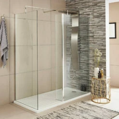 Harbour Alchemy 8mm Easy Clean Walk In 2 Panel Pack - 1400mm & 900mm 18 Harbour Alchemy 8mm Easy Clean Walk In 2 Panel Pack - 1400mm & 900mm -TAP WAREHOUSE Shop harbour status 8mm wetroom screen 2 panel pack lifestyle