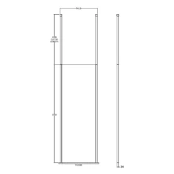 Harbour Alchemy 8mm Easy Clean Walk In Panel & Two Ceiling Posts - 800mm 19 Harbour Alchemy 8mm Easy Clean Walk In Panel & Two Ceiling Posts - 800mm -TAP WAREHOUSE Shop harbour status 8mm wetroom screen ceiling posts 700mm technical drawing