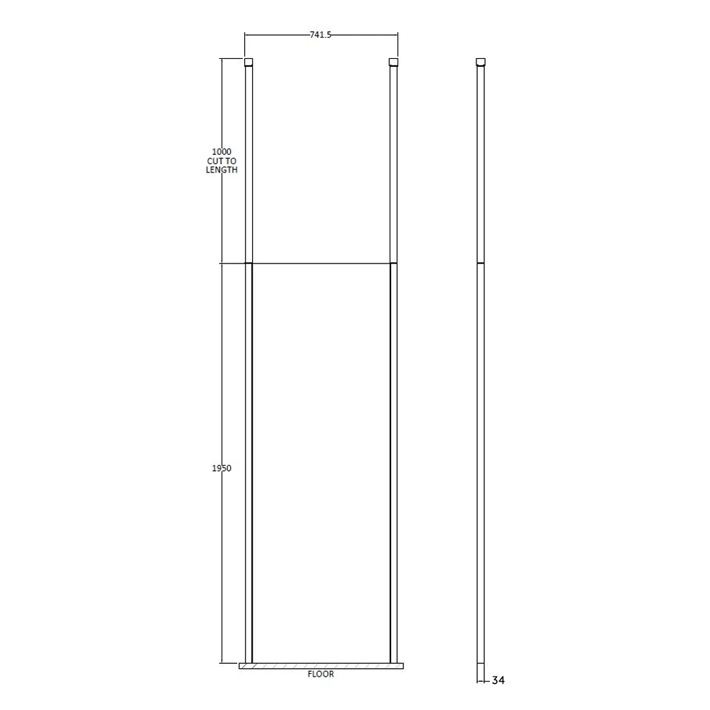 Harbour Alchemy 8mm Easy Clean Walk In Panel & Two Ceiling Posts - 800mm 8 Harbour Alchemy 8mm Easy Clean Walk In Panel & Two Ceiling Posts - 800mm - Image 6