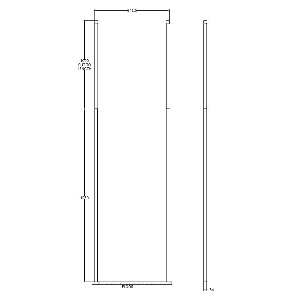Harbour Alchemy 8mm Easy Clean Walk In Panel & Two Ceiling Posts - 800mm 9 Harbour Alchemy 8mm Easy Clean Walk In Panel & Two Ceiling Posts - 800mm - Image 7