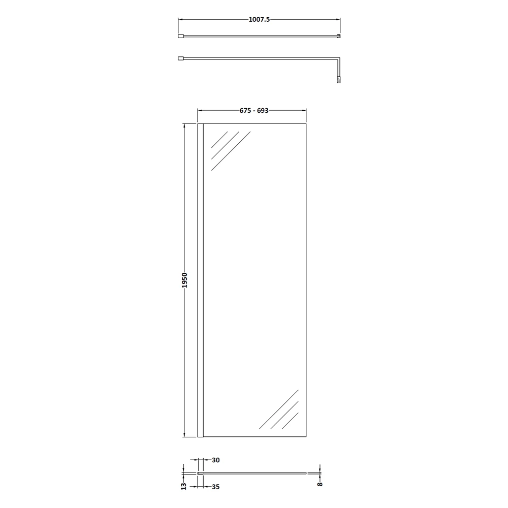 Harbour Alchemy 8mm Easy Clean Walk In Panel & Hinged Return - 900mm 12 Harbour Alchemy 8mm Easy Clean Walk In Panel & Hinged Return - 900mm - Image 10