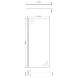 Harbour Alchemy 8mm Easy Clean Walk In Panel & Hinged Return - 900mm 31 Harbour Alchemy 8mm Easy Clean Walk In Panel & Hinged Return - 900mm -TAP WAREHOUSE Shop harbour status 8mm wetroom screen support arm 900mm technical drawing 1