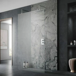 Harbour Alchemy 8mm Easy Clean Freestanding Walk In Panel & Two Support Arms - 700mm