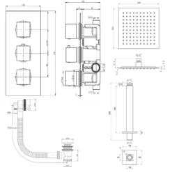 Harbour Status Matt Black Concealed Shower Valve, Fixed Ceiling Mounted Head & Overflow Bath Filler 13 Harbour Status Matt Black Concealed Shower Valve, Fixed Ceiling Mounted Head & Overflow Bath Filler -TAP WAREHOUSE Shop harbour status black ceiling overflow shower bundle tech v3
