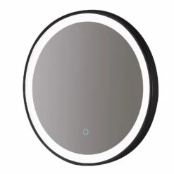 Harbour Status LED Illuminated Black Frame Round Mirror With Demister Pad & Colour Change LEDs - 800mm 11 Harbour Status LED Illuminated Black Frame Round Mirror With Demister Pad & Colour Change LEDs - 800mm -TAP WAREHOUSE Shop harbour status black frame round led mirror cutout